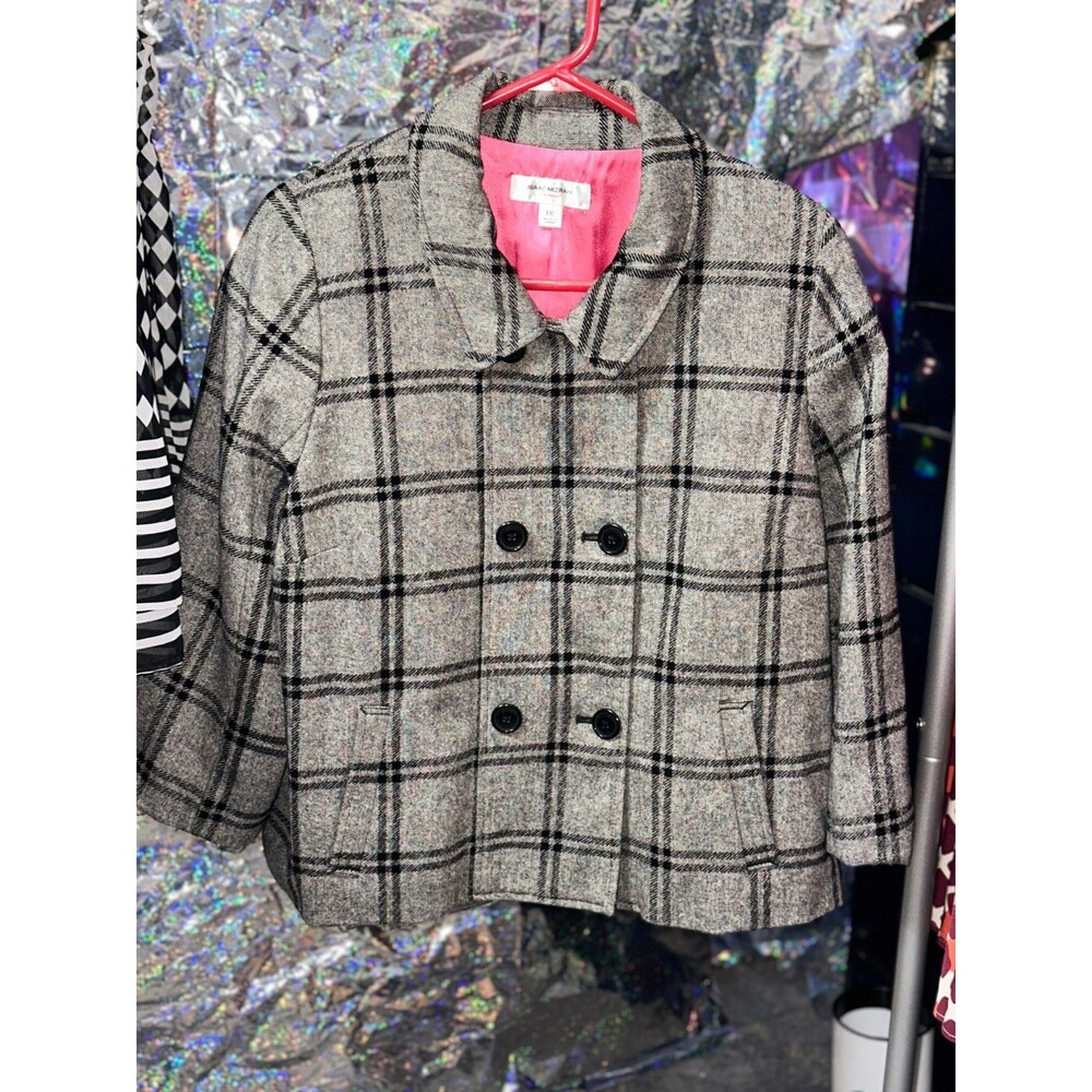 ISAAC MIZRAHI for TARGET Women's  grey & black plaid cropped jacket 2XL Lined